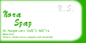 nora szaz business card